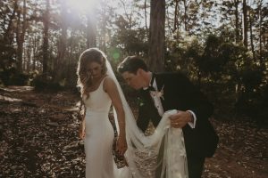 Simple white silk wedding dress Adelaide