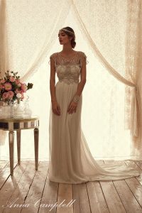Anna Campbell Crystal detail illusion neckline Adelaide wedding dress