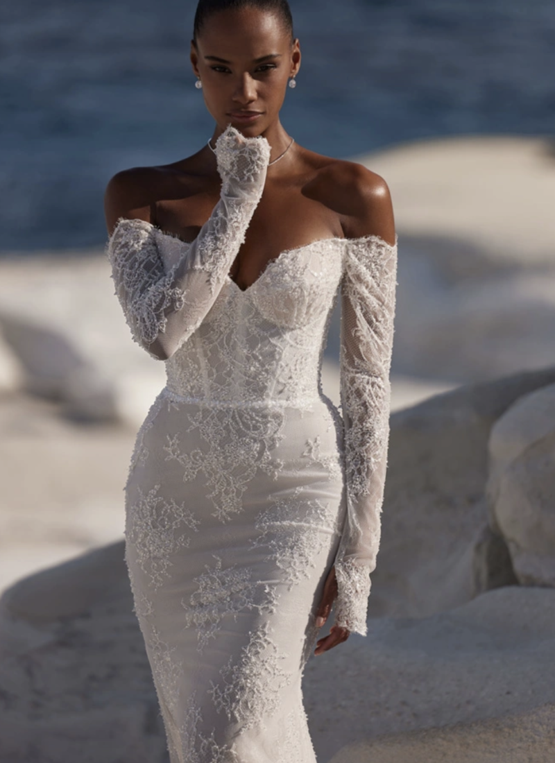 Amphora Lace Saba drop waist Eva Lendel wedding dresses Adelaide