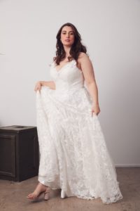 A line lace wedding dress by Hera Couture