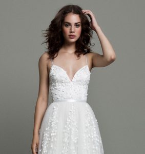 v neck tulle skirt wedding dress by daalarna couture