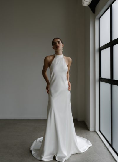 Hera Couture Hali satin halter neck backless wedding dresses Adelaide