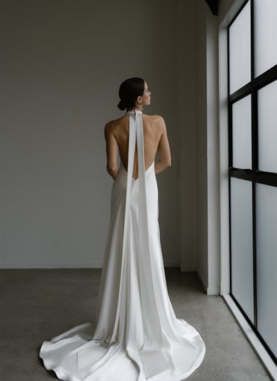 Hera Couture Hali satin halter neck backless wedding dresses Adelaide