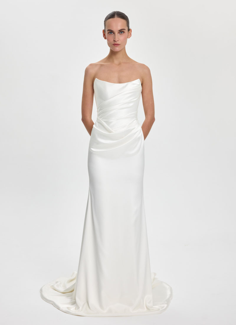 KYHA Iver Modern Satin Strapless wedding dresses Adelaide
