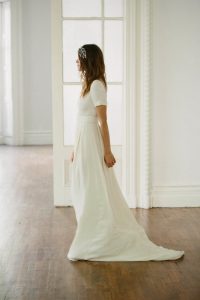 Modern simple silk wedding dress Alexandra Grecco Adelaide