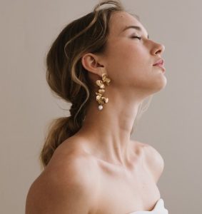 Bridal earrings by Maison Sabben available in Adelaide