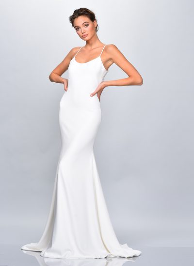 Primrose simple crepe wedding dress Theia Adelaide