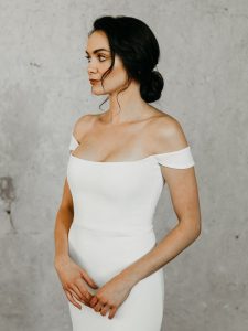Simple Crepe wedding gown