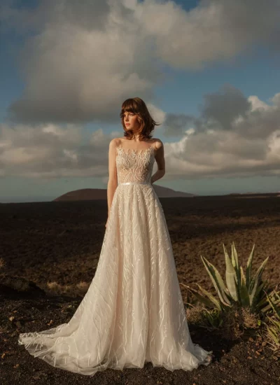 Daalarna romantic beaded lace wedding dresses Adelaide