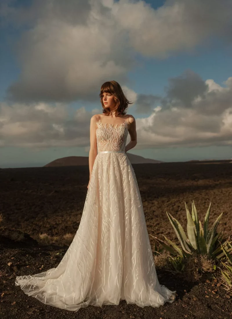Daalarna romantic beaded lace wedding dresses Adelaide