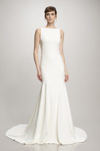 Devon simple crepe wedding dress by Theia in Adelaide