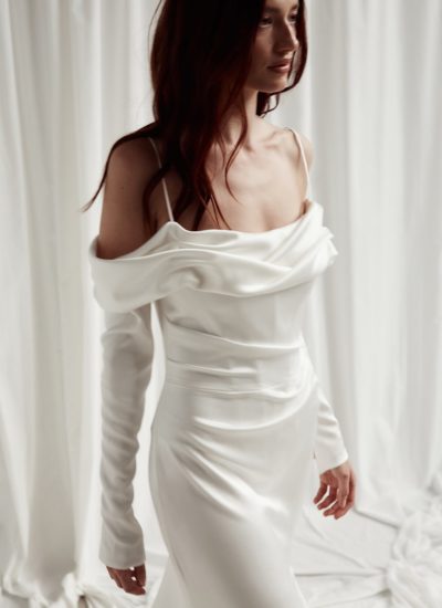 Long sleeve satin wedding dresses Adelaide