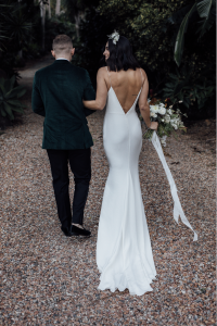 Simple silk slip wedding dress